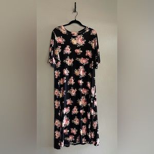 Womens L Flower Print Maxi Dress